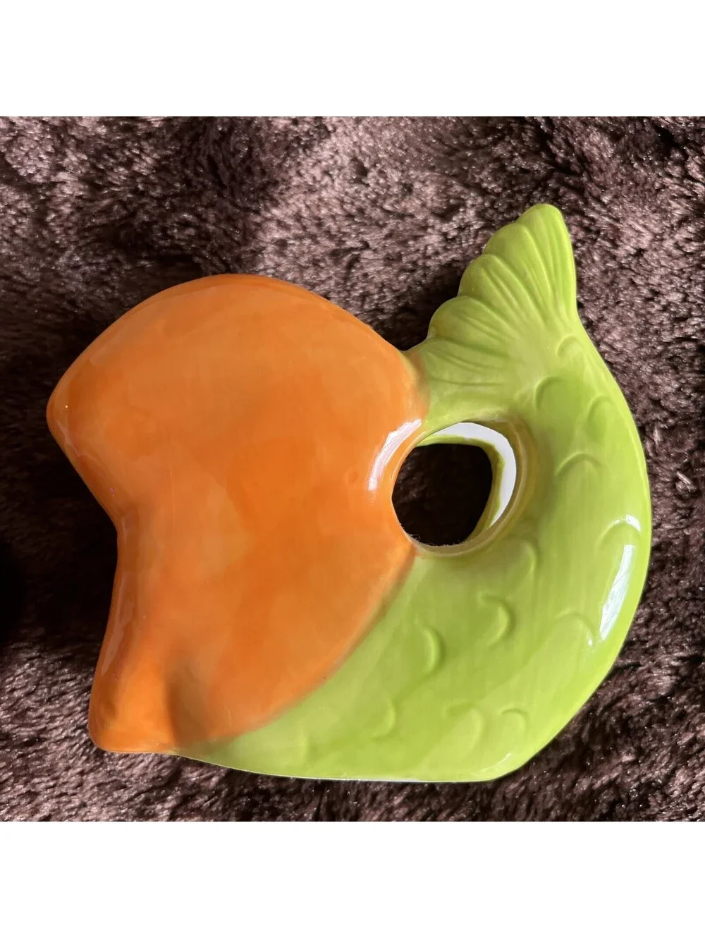 Boston Warehouse Purrmaid Ceramic Napkin Holder Orange Tabby Cat Mermaid 6x5